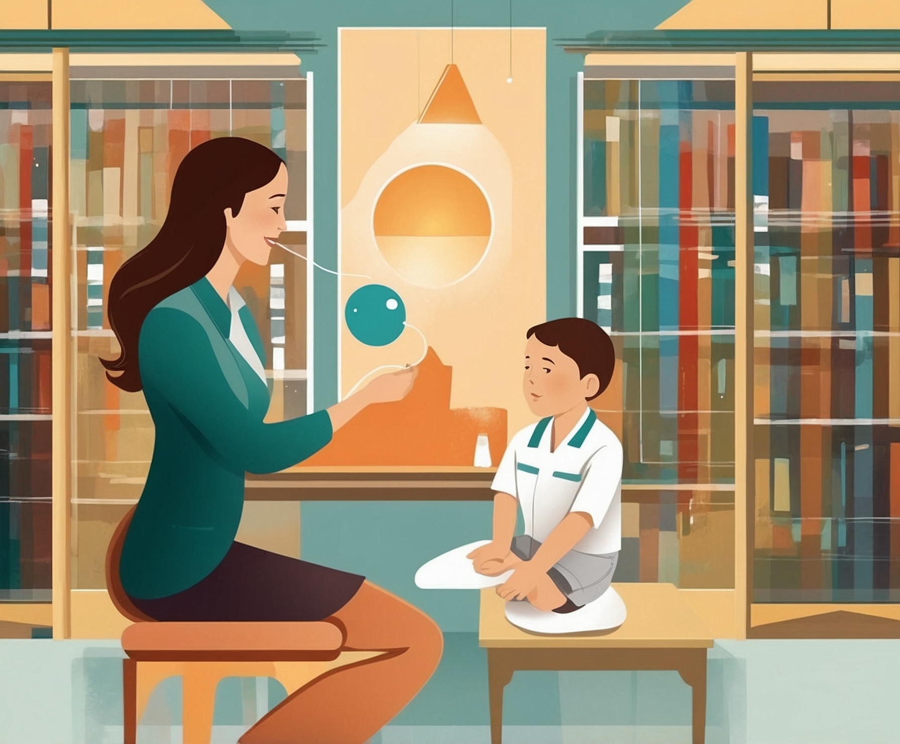 Terapia de lenguaje para niños con dificultades.